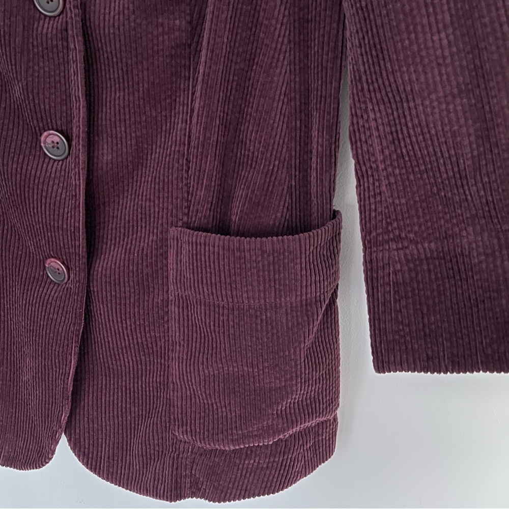 J. Jill Wide Wale Corduroy Velvet Trip Chore Jacket Coat Purple Plum Shacket - Picture 7 of 13